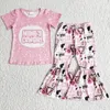 Clothing Sets Fashion Baby Girls Designer Clothes Kids Fall Short Sleeve Bell Bottom Outfits Toddler Girl Set Wholesale