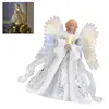 Juldekorationer Angel Tree Topper Pendant Decoration With Lights Glowing Wings Figurine For Xmas Holiday Party