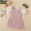 Girl Dresses Children Fashion Spring Summer 2024 Classic Pageant Kids Girls Clothes Wedding Party 1-7 Ys Infant Vestidos