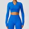 Aktiva skjortor Yoga långärmad sportjacka Kvinnor dragkedja fitness skjorta varm Gym Crop Top ActiveWear Running Coats Workout Clothing Woman