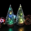 Мини-Рождественская елка, светодиодные рождественские украшения для дома, 2020, мини-светодиодные фонари, лампы, миниатюрное дерево своими руками, 208C