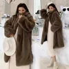 Women's Fur Herning Mink Whole Over The Knee Long Clip Cotton Coat