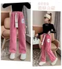 Trousers Girls Thick Corduroy Pants Padded Warm Loose Kids Clothes High Waist Wide Leg Child Casual Teen