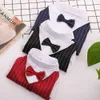 Hundkläder Dog Tuxedo Formell hunddräkt Skjorta med Bow Tie Pet Stripe Suit For Wedding Birthday Party Puppy Prince Costume For French Bulldog