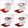 Toilet Seat Covers Christmas Cover Santa Claus And Rug Set For Bathroom Ornament