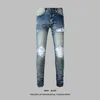 Jeans masculino jeans jeans amlrl de alta qualidade moda de estilo legal jeans de luxo calça angustiada motociclista raspado azul jean slim fit motocicleta