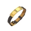 Nowy styl Bracelets Kobiety Boletka projektant biżuterii Faux skóra 18K Gold Stated Stal Bransoletka Women GIF334E