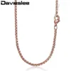 Chaînes Davieslee Chaîne Collier Pour Femmes Hommes En Acier Inoxydable Rose Or Couleur Boîte Femmes Entier 18-28 pouces LKN5551305j