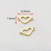 Charms 10st/Lot 7.4x12.9mm Liten Hollow Heart Charm Mirror Polerade rostfritt stålkontakter för DIY -smycken