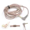 Cabo original zsn pro fone de ouvido torcido de cobre de alta pureza para kz/cca zst zsr acessórios de cabo de fone de ouvido