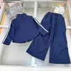 New kids Tracksuits baby jacket suit Size 110-160 Long sleeved zippered jacket and wide leg pants Jan20