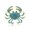 Brooches SKEDS Shining Full Crystal Cute Crab For Women Exquisite Sea Animal Rhinestone Alloy Badges Clothing Coat Accessories