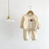 Conjuntos de roupas outono bebê menino menina tricot bebês roupas atacado moletom algodão manga longa terno crianças conjunto roupa nascido item coisas