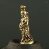 Decoratieve Beeldjes Koper Maitreya Boeddha Miniaturen Pocket Messing Kleine Standbeeld Ornamenten Home Decor Craft Voor Woonkamer Bureau Decoratie