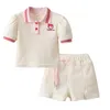 Ensembles de vêtements 2024 Été Enfants Bébé Fille 2pcs Vêtements Ensemble Coton À Manches Courtes Polo Chemise Cusual Shorts Costume Enfant Filles Tenues