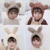 Accessori per capelli Cappello invernale carino per bambino Bunny Bear Cofano caldo per ragazze dei ragazzi Berretti in lana d'agnello per bambini Cappelli Beanie per bambini 1-3 anni