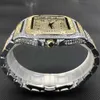 Andere Uhren MISSFOX Platinum Herrenuhr Top Luxus All Diamond Square Quarz Herrenuhr Hip Hop Ice Out Wasserdichte Uhr Geschenk 2021 J240131