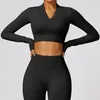 Aktiva skjortor Yoga långärmad sportjacka Kvinnor dragkedja fitness skjorta varm Gym Crop Top ActiveWear Running Coats Workout Clothing Woman