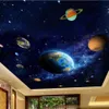 3d plafond muurschilderingen behang foto Blauwe planeet ruimte schilderij decor po 3d muurschilderingen behang voor woonkamer muren 3 d1200A