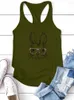 Women's Tanks Rabbit In Leopard-print Glasses Print Funny Women Tank Tops Sleeveless Summer Loose Ladies Graphic Tee Shirt Femme Ropa Mujer