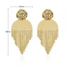 Kolczyki Dangle Sunnesa Golden Luxury Tassel Długa miedź platowana Dubaj Wedding Patry Biżuter