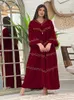 Abbigliamento etnico Velluto Abito musulmano Donna Abaya Ricamo Marocco Festa Inverno Addensare Eid Abaya Caftano Islam Turchia Arabo Abito lungo