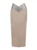 Skirts Arrival Women Crystal Diamonds White Black Bodycon Bandage Skirt 2024 Designer High Waist Party Club Pencil 77cm