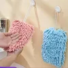 Towel Chenille Hand Towels Wipe Quick Dry Soft Absorbent Handkerchief With Hanging Loops Kitchen Bathroom
