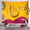 Tapestries Eid Mubarak Pray Arab Background Tapestry Moon Star TapizPared Wall Hanging Art Ramadan Festival Muslim Decor For Home