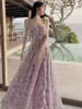 Grundläggande avslappnade klänningar Kvinnors ärmlös klänning Gent Sweet Korean Fashion Perfekt för Summer Trendy Purple Printed Pleats Fairy Sun kjol J240130