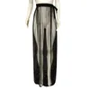 Skirts Women Black Sequin Mesh Transparent Split Long Maxi Skit Femme Sheer Beach Wrap Sarong Pareo Gothic