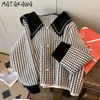 Damesjassen Matakawa Sailor Collar Chaquetas Para Mujeres Plaid Herfst Winter Vintage Dames Contrastkleur Zoet Jaqueta Feminina