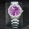 Montres-bracelets Missfox Platinum Purple Cadran Dames Montre Voyage Party Pograph Montres Femme Cadeau Acier inoxydable Étanche Femmes Wr330t