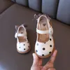 Enfant en bas âge filles Mary Janes élégant dos noeud papillon Beige kaki quatre saisons enfants chaussures en cuir 21-30 à pois lumière enfants chaussures 240131