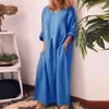 Vestido maxi sukienki na lato Повседневная женская однотонная хлопковая длинная рубашка кафтан Платье Свободные длинные платья Модные женские туфли 240119