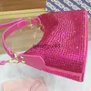 Shoulder Bags Siny Rinestone obos Evening For Women Luxury Designer andbags Purses 2023 New In Fasion Rose Red Soulder CrossbodyH24131