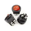 Controllo Casa Intelligente 5 Pz/lotto KCD1-224 4 Piedi 2 File Interruttore A Bilanciere 6A/250V Rosso Nero