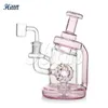 Hittn Girly Bong Dab Rig Bubbler Söt glas Bong Duschhuvud Perc Glass Vatten Pipe Oil Rig med 14 mm kvarts banger rökningstillbehör 6,7 tum