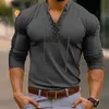 Mens Clothing Solid Shirt Streetwear Vintage Male Solid Tie-up Hollow Pullover Tops Spring Long Sleeve V-neck t Shirts Tees 240131