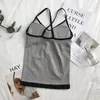 Women's Tanks Crop Top Sexy Women Built In Bra Padded Tank Female Breathable Fitness Camisole Tops Solid Slim Summer 2024 Vest Singlet