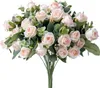 10 fleurs artificielles roses en soie feuilles d'eucalyptus blanc bouquet de pivoine fleurs artificielles utilisées pour les tables de mariage vases de fêtes décoration de la maison 240131