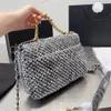 Diamond Lattice CF Soft Woolen Tweed Chain Bag Embreagem Flap Carteira Bolsa Crossbody Designer Bag Mulher Bolsa Bolsas De Ombro Designers Mulheres Luxurys Bolsas