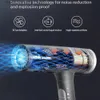 Secadores de cabelo Secador de cabelo profissional sem escova 1200W luz azul íon negativo ar quente e frio ventos fortes poderosos 3 engrenagens soprador de baixo ruído Q240131