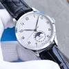 iwcityクラシックウォッチブティックメンズファッションBPファクトリー41mm EAT28242口径316ステンレス鋼ダイヤルレザーストラップデザイナー自動ビジネスムーブメントウォッチDE