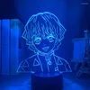 Nachtlichter Acryl-LED-Licht Anime Demon Slayer Agatsuma Zenitsu Figur für Kinder Kind Schlafzimmer Dekor Coole Kimetsu No Yaiba Lampe Geschenk