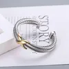 Bracelet Dy Double ed Wire Cross Women Fashion Trend Platinum Plated Color Hemp x Bracelet Ring Opening Jewelry311C