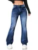 Dżinsy damskie 2024 Fall Spoders Boot Cut dla kobiet mody dżinsowe spodnie swobodne odzież żeńska s-2xl kropla