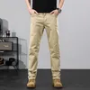Мужские брюки 2024, весенне-осенние повседневные мужские эластичные корейские классические брюки для бега в деловом стиле, мужские черные, серые, хаки