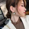 Stud Earrings Statement Flower For Women Gold Color Fashion Zircon Crystal Retro Elegant Ladies Luxury Jewelry