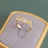 Anéis de cluster Letra de cristal D ajustável para mulheres moda marca jóias zircônia estrela acessórios de festa presentes